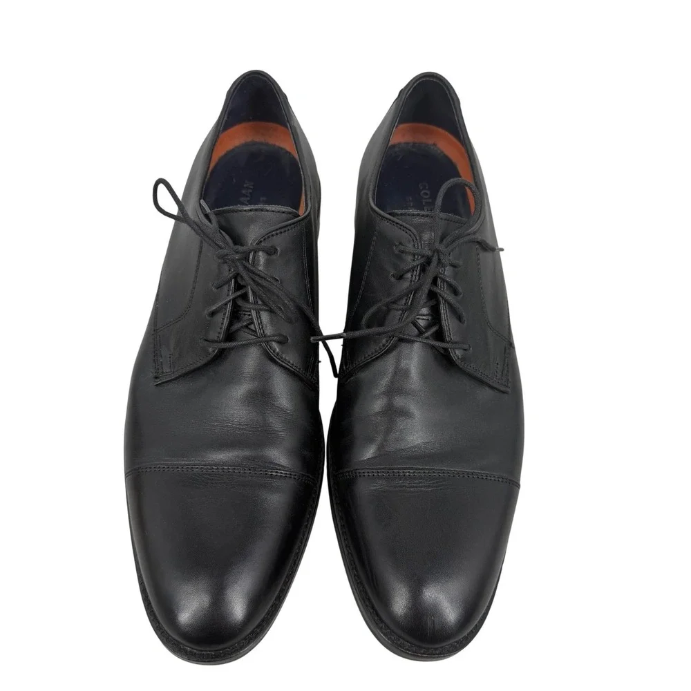 Cole Haan Grand.OS Mens Black Leather Cap Toe Oxford Dress Shoes Size 8.5 M